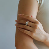 Minimalist Irregular Pleats Wide Version Open Ring - floysun