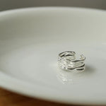 Minimalist Irregular Pleats Wide Version Open Ring - floysun