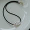 Minimalist Modern Baroque Pearl Black Onyx Beaded Necklace - floysun