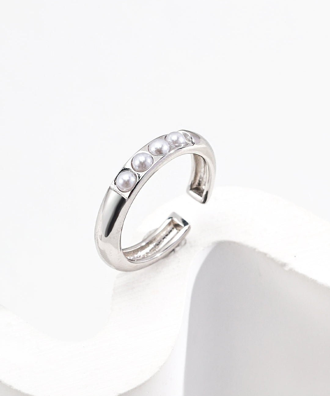 Minimalist Pearl Open Ring - floysun