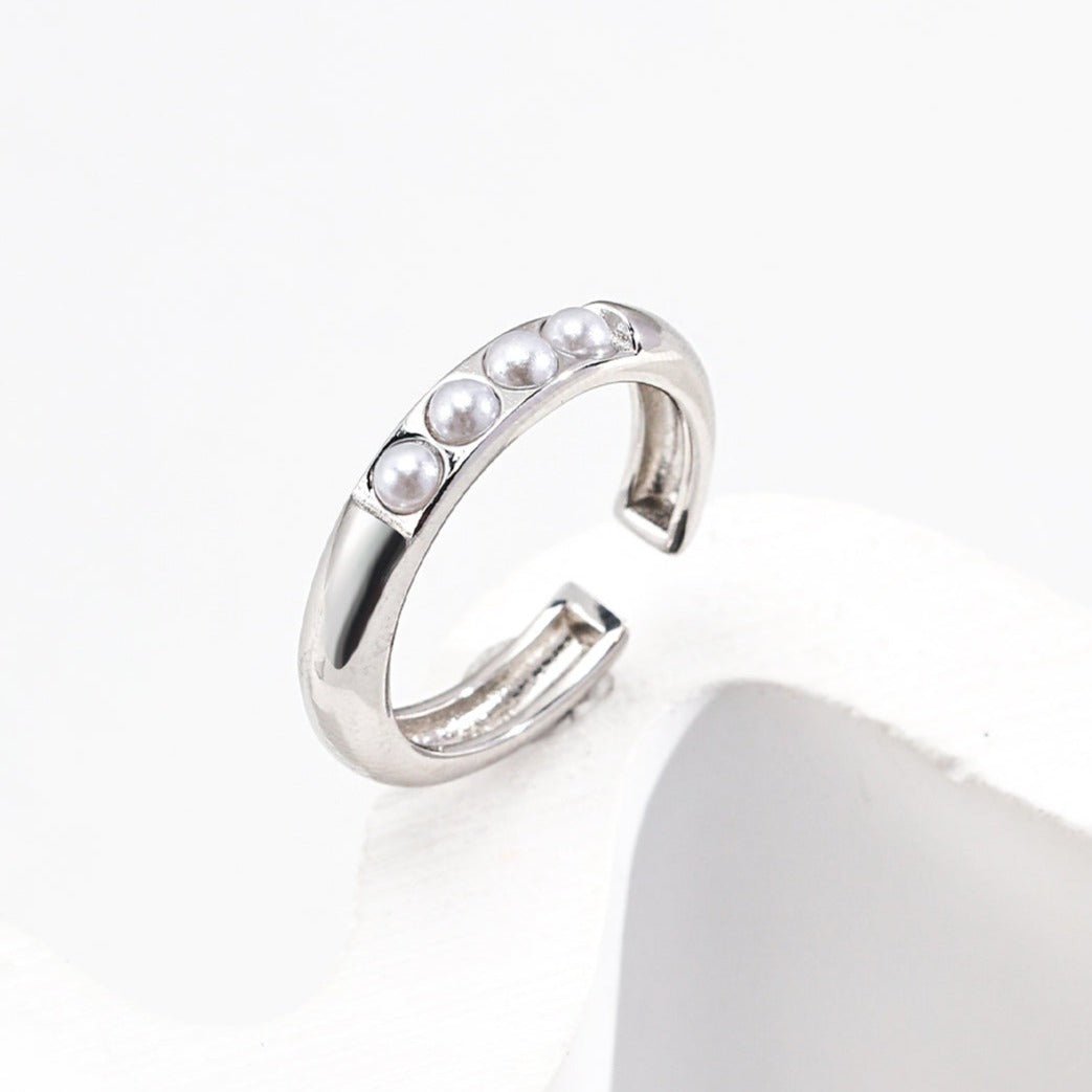Minimalist Pearl Open Ring - floysun