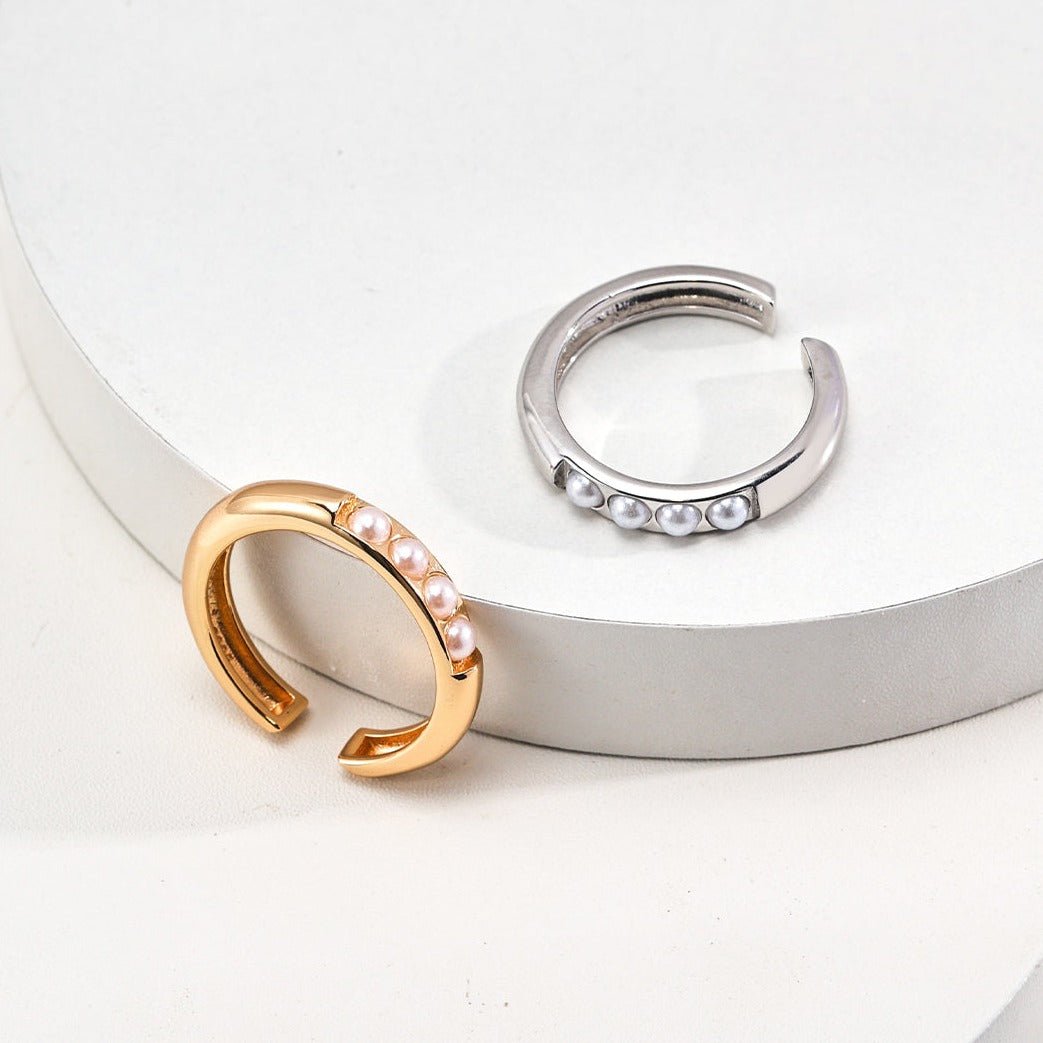 Minimalist Pearl Open Ring - floysun