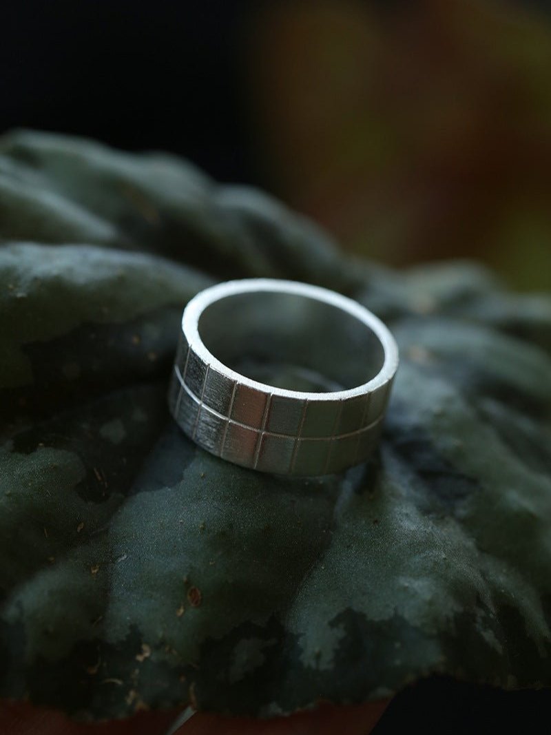 Minimalist Silver 925 Matte Wide Face Ring - floysun