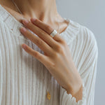 Minimalist Silver 925 Matte Wide Face Ring - floysun