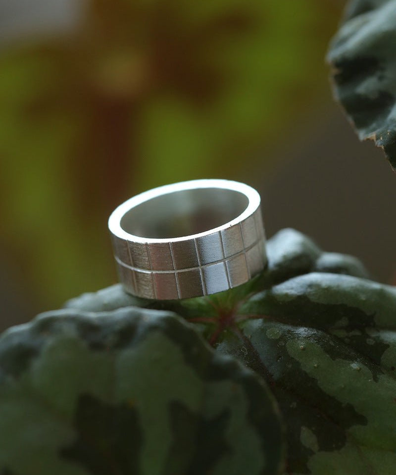 Minimalist Silver 925 Matte Wide Face Ring - floysun