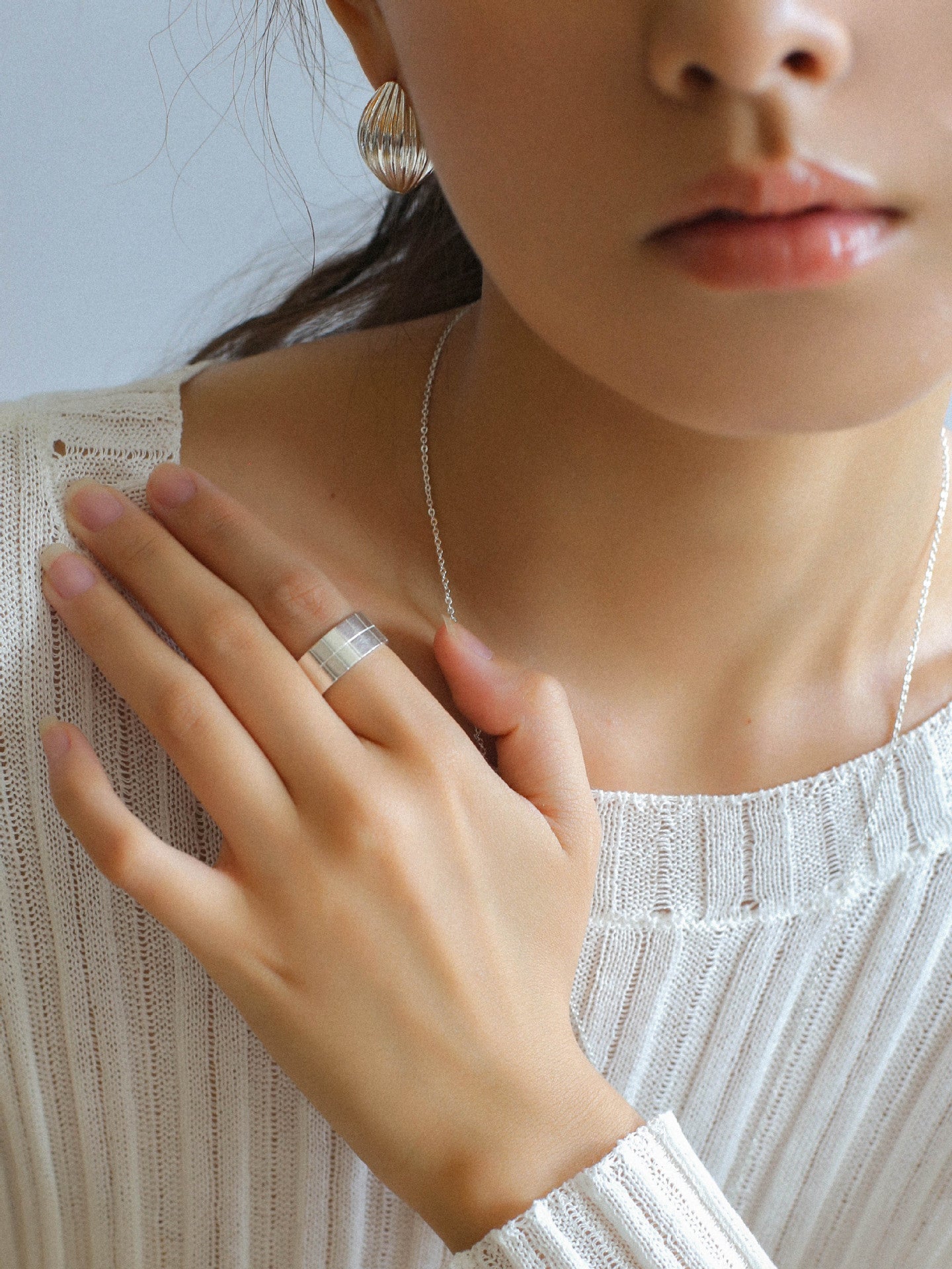 Minimalist Silver 925 Matte Wide Face Ring - floysun