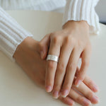 Minimalist Silver 925 Matte Wide Face Ring - floysun