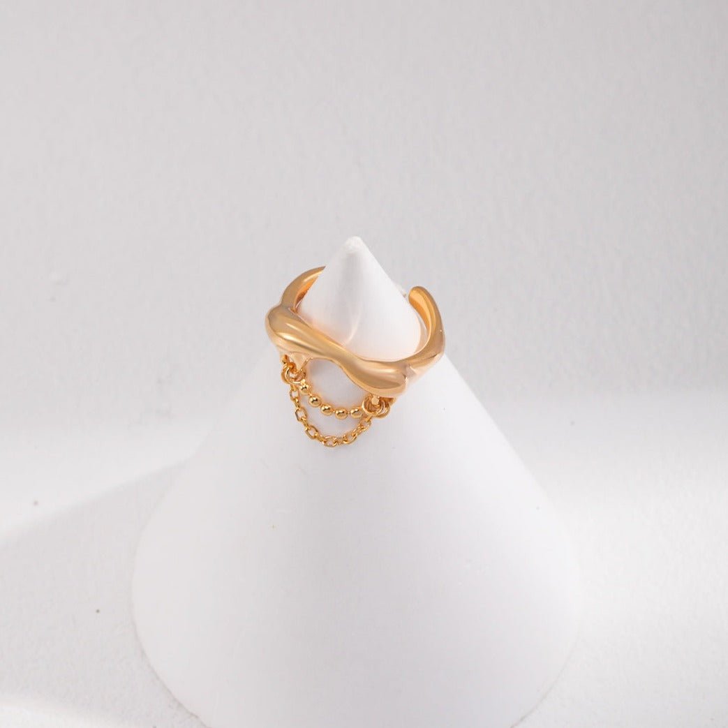 Minimalist Silver Chain Solid Color Open Ring - floysun