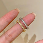 Minimalist Stacking Ring with Diamonds - floysun