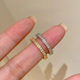 Minimalist Stacking Ring with Diamonds - floysun