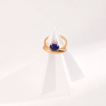 Minimalist Sterling Silver Lapis Lazuli Ring - floysun