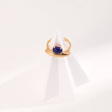 Minimalist Sterling Silver Lapis Lazuli Ring - floysun