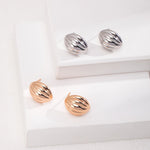 Minimalist Striped Oval Earrings - floysun