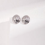 Minimalist Striped Oval Earrings - floysun