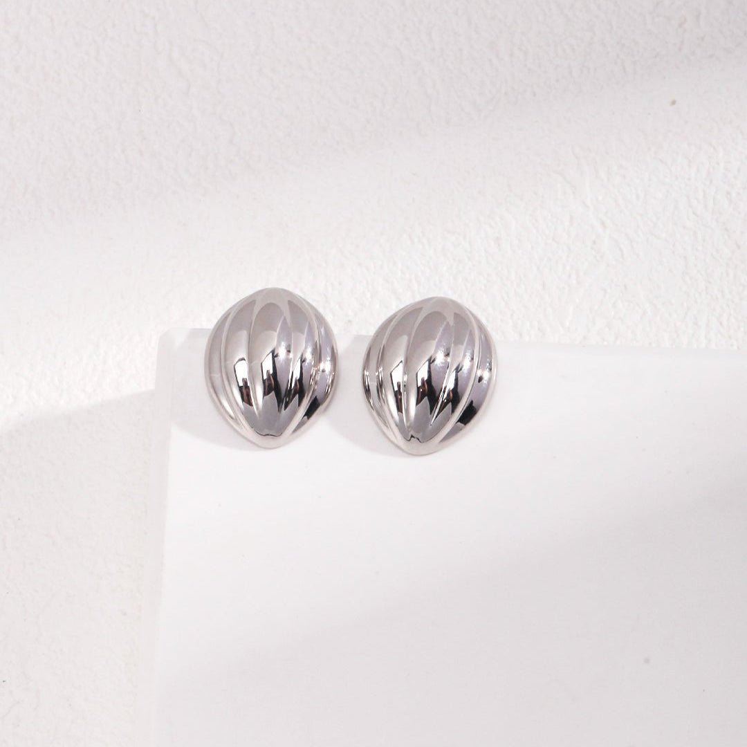 Minimalist Striped Oval Earrings - floysun