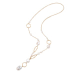 Miracle Baroque Series Pearl Long Necklace with Geometric Patterns/Sweater Chain - floysun