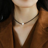 Monochrome Elegance Baroque Pearl Necklace - floysun