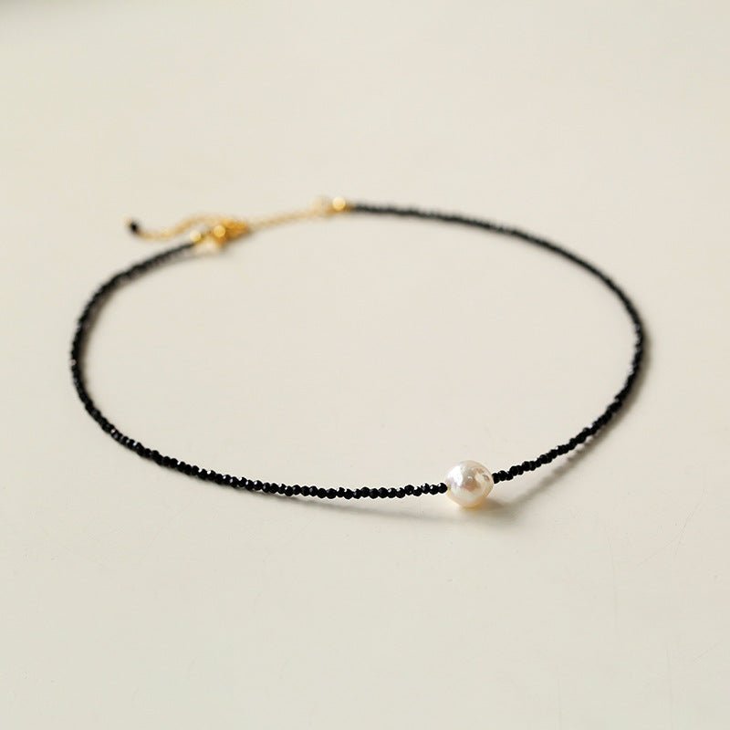 Monochrome Elegance Baroque Pearl Necklace - floysun