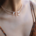 Mother - of - Pearl Alphabet Colorful Zircon Beaded Necklace - floysun