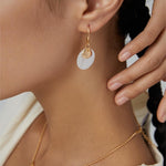 Mother - of - pearl Earrings: Ethereal Elegance - floysun