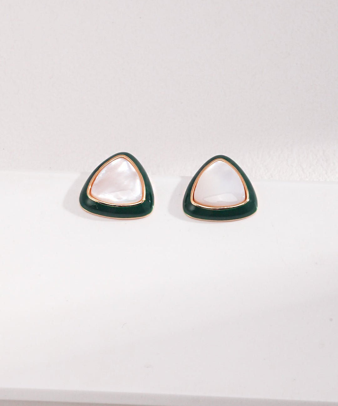 Mother of Pearl Green Triangular Earrings - floysun