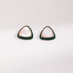 Mother of Pearl Green Triangular Earrings - floysun