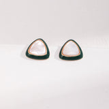 Mother of Pearl Green Triangular Earrings - floysun