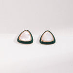 Mother of Pearl Green Triangular Earrings - floysun