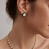 Mother of Pearl Green Triangular Earrings - floysun