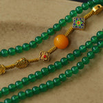 Multi-element Green Onyx Long Detachable Necklace - floysun