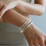 Multi - Layer Geometric Line Metal Bangles Bracelet - floysun