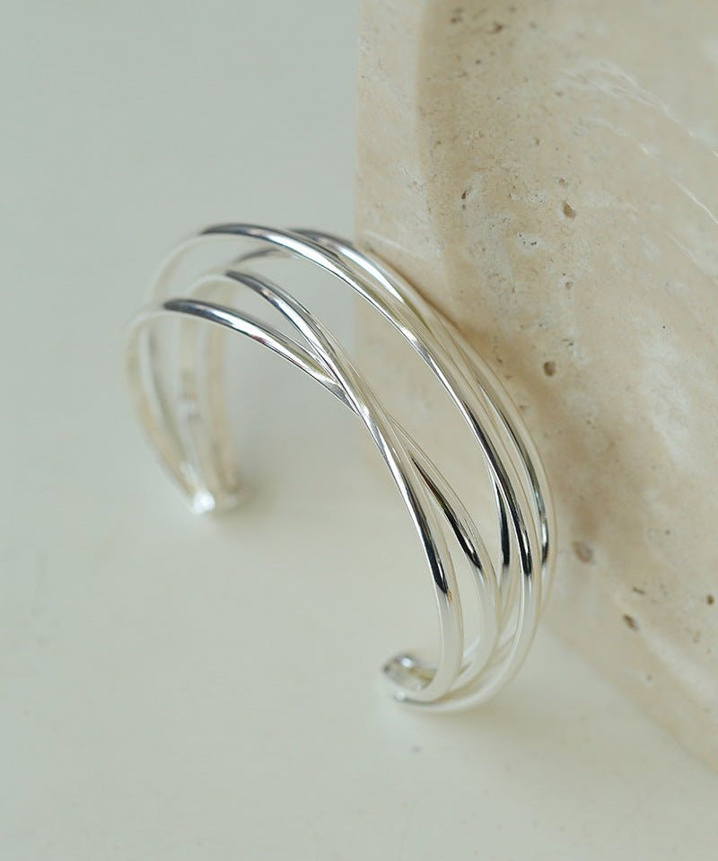 Multi - Layer Geometric Line Metal Bangles Bracelet - floysun