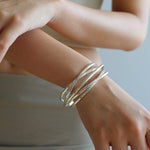 Multi - Layer Geometric Line Metal Bangles Bracelet - floysun