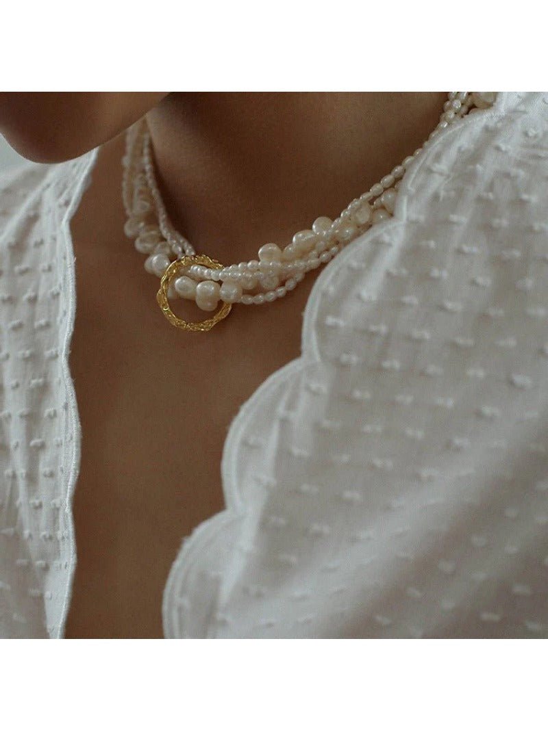 Multi - layered Baroque Pearl Necklace - floysun