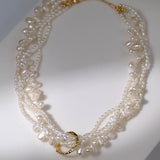 Multi - layered Baroque Pearl Necklace - floysun