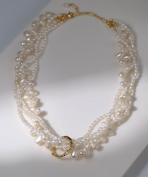 Multi - layered Baroque Pearl Necklace - floysun