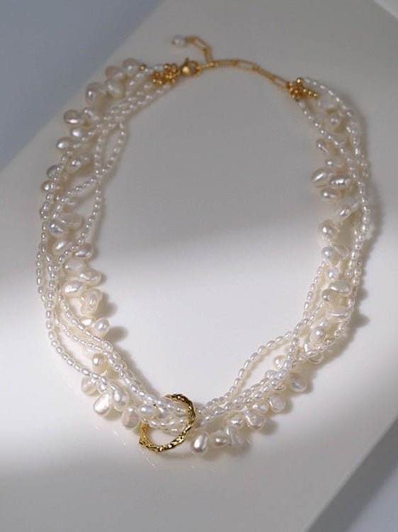 Multi - layered Baroque Pearl Necklace - floysun