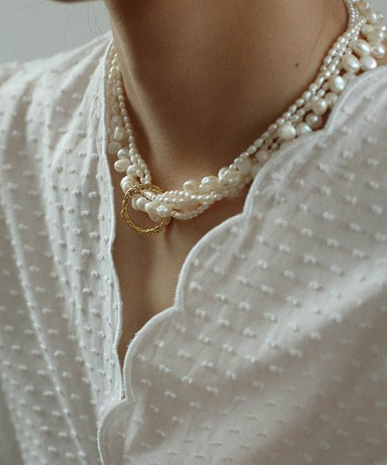 Multi - layered Baroque Pearl Necklace - floysun