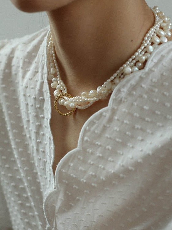 Multi - layered Baroque Pearl Necklace - floysun