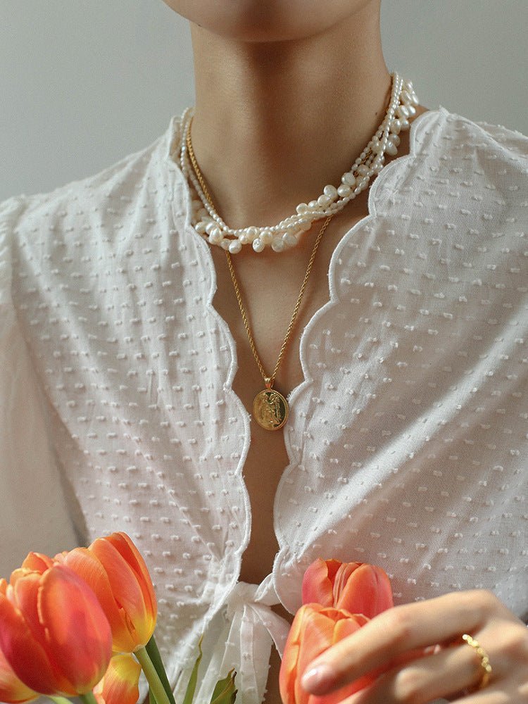 Multi - layered Baroque Pearl Necklace - floysun