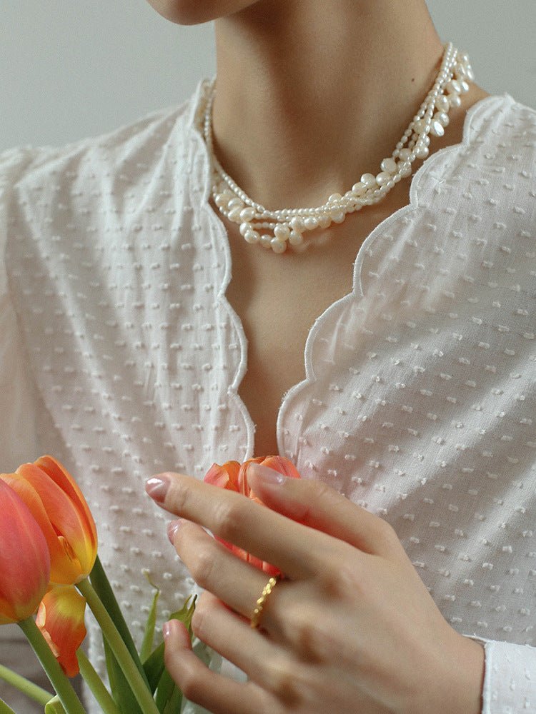 Multi - layered Baroque Pearl Necklace - floysun