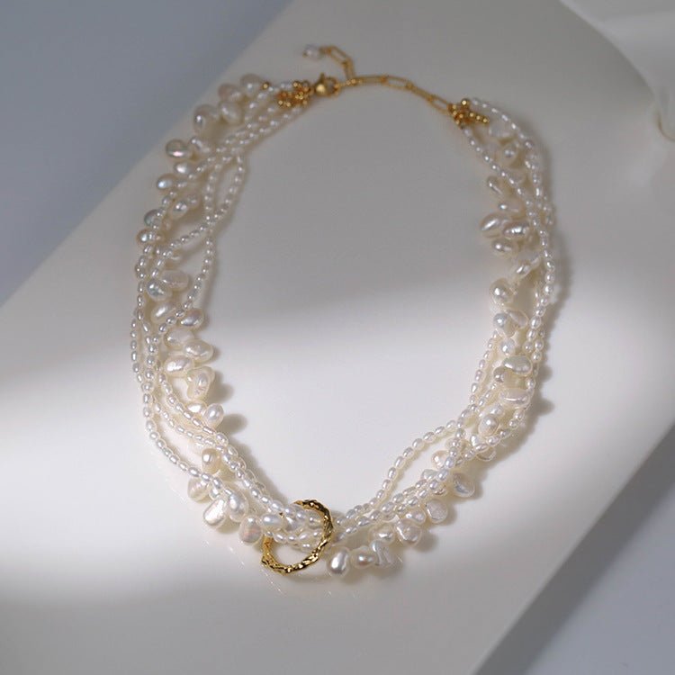 Multi - layered Baroque Pearl Necklace - floysun