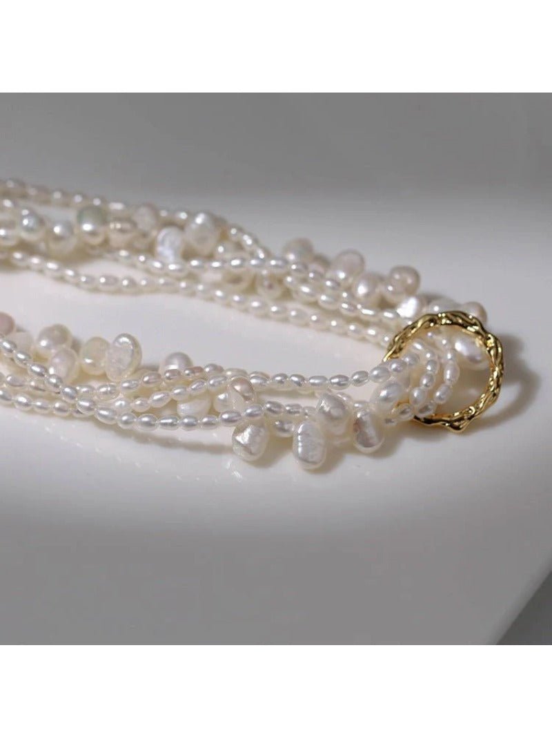 Multi - layered Baroque Pearl Necklace - floysun