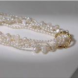 Multi - layered Baroque Pearl Necklace - floysun