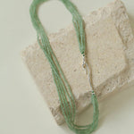 Multi - Layered Mini Aventurine Beaded Necklace - floysun