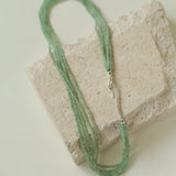 Multi - Layered Mini Aventurine Beaded Necklace - floysun