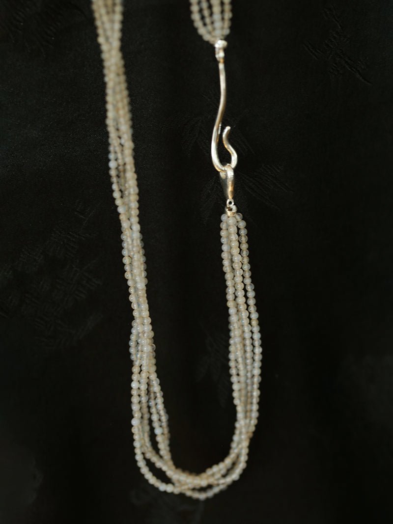 Multi - Layered Mini Gray Onyx Beaded Necklace - floysun