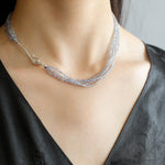 Multi - Layered Mini Labradorite Beaded Necklace - floysun