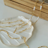 Multi - style Chain and Pearl Stacking Necklace - floysun