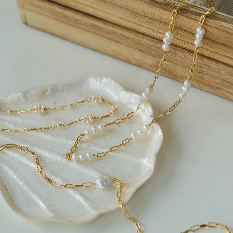 Multi - style Chain and Pearl Stacking Necklace - floysun